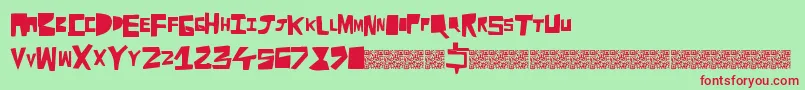 Cutaway Font – Red Fonts on Green Background