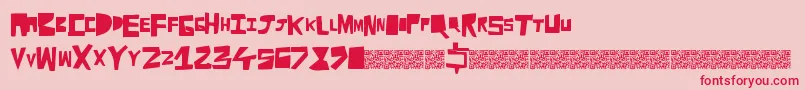 Cutaway Font – Red Fonts on Pink Background