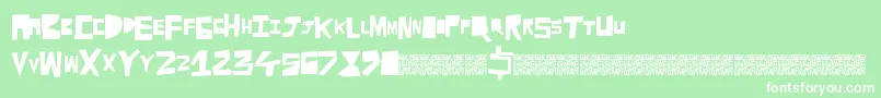 Cutaway Font – White Fonts on Green Background