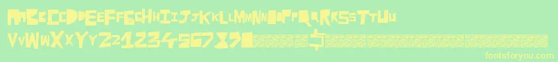 Cutaway Font – Yellow Fonts on Green Background
