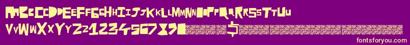 Cutaway Font – Yellow Fonts on Purple Background