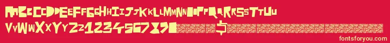 Cutaway Font – Yellow Fonts on Red Background