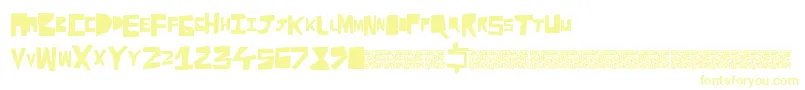 Cutaway Font – Yellow Fonts on White Background