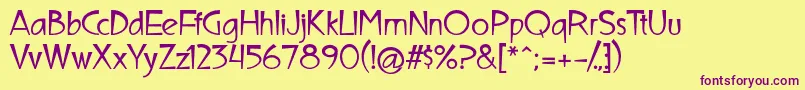 UltimaCampagnoliBold Font – Purple Fonts on Yellow Background