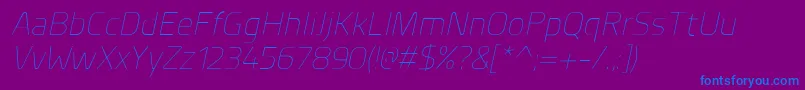 PlanerExtralightitalic Font – Blue Fonts on Purple Background