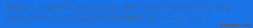Czcionka PlanerExtralightitalic – brązowe czcionki na niebieskim tle