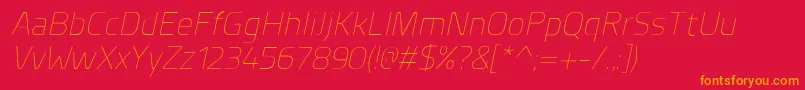 PlanerExtralightitalic Font – Orange Fonts on Red Background