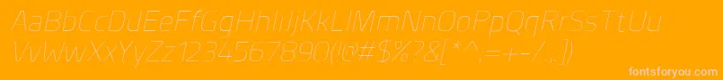 PlanerExtralightitalic Font – Pink Fonts on Orange Background