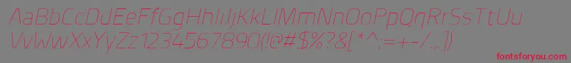 Подробнее о шрифте PlanerExtralightitalic Шрифт PlanerExtralightitalic – красные шрифты на сером фоне
