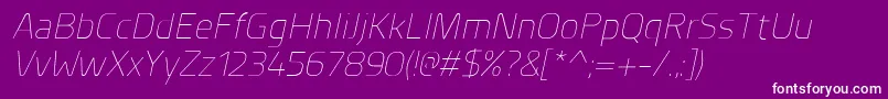 PlanerExtralightitalic Font – White Fonts on Purple Background