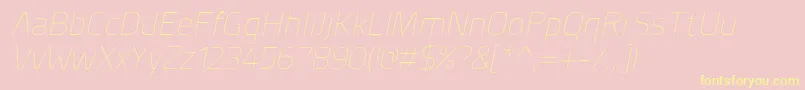 PlanerExtralightitalic Font – Yellow Fonts on Pink Background