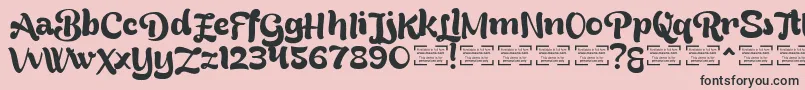 フォントBreadyAlternatesDemo – ピンクの背景に黒い文字