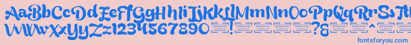 フォントBreadyAlternatesDemo – ピンクの背景に青い文字