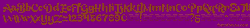 Шрифт BreadyAlternatesDemo – коричневые шрифты на фиолетовом фоне