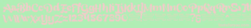 BreadyAlternatesDemo Font – Pink Fonts on Green Background