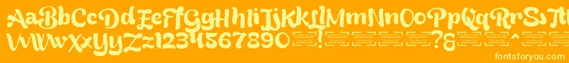 BreadyAlternatesDemo Font – Yellow Fonts on Orange Background