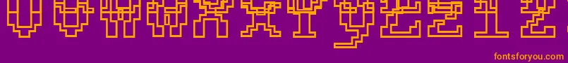 Fixcystneon Font – Orange Fonts on Purple Background