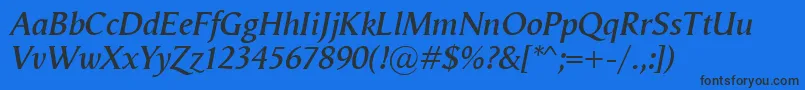 VegaAntikvaSemibolditalic Font – Black Fonts on Blue Background