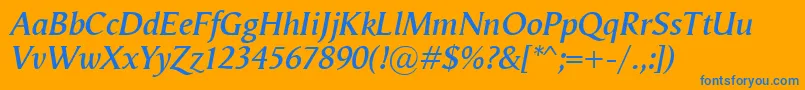 VegaAntikvaSemibolditalic Font – Blue Fonts on Orange Background