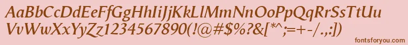 VegaAntikvaSemibolditalic Font – Brown Fonts on Pink Background