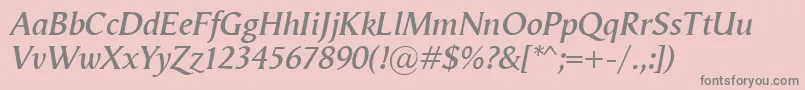 VegaAntikvaSemibolditalic Font – Gray Fonts on Pink Background