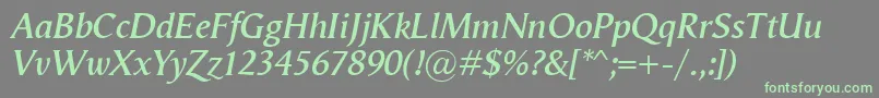 VegaAntikvaSemibolditalic Font – Green Fonts on Gray Background