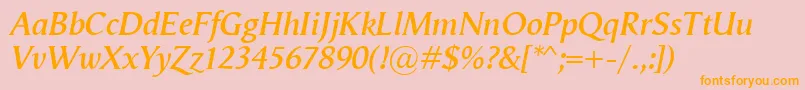 VegaAntikvaSemibolditalic Font – Orange Fonts on Pink Background