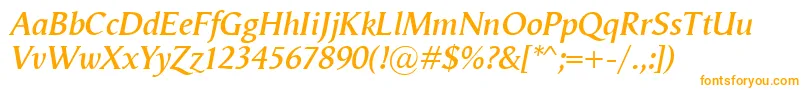 VegaAntikvaSemibolditalic Font – Orange Fonts on White Background