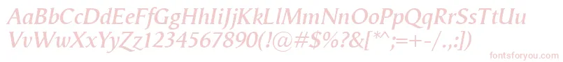 VegaAntikvaSemibolditalic Font – Pink Fonts on White Background