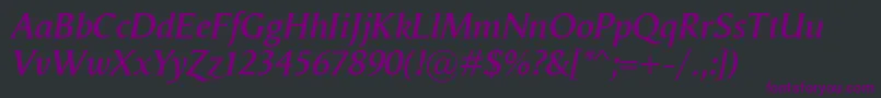 VegaAntikvaSemibolditalic Font – Purple Fonts on Black Background
