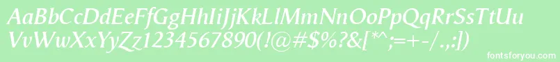 フォントVegaAntikvaSemibolditalic – 緑の背景に白い文字