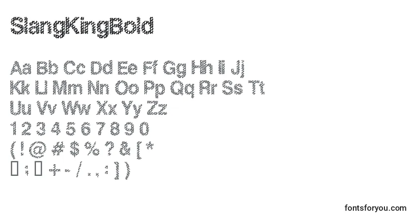 Schriftart SlangKingBold – Alphabet, Zahlen, spezielle Symbole