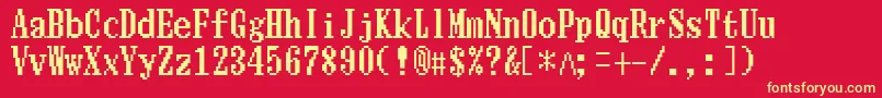 Ishmeria Font – Yellow Fonts on Red Background
