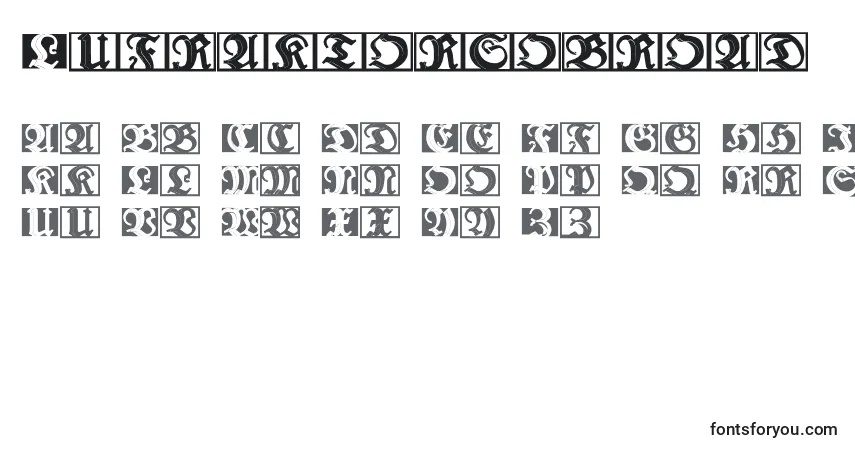Czcionka Lufraktorsobroad – alfabet, cyfry, specjalne znaki