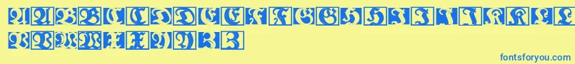 Lufraktorsobroad Font – Blue Fonts on Yellow Background