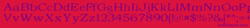 JordansTreebark Font – Purple Fonts on Red Background