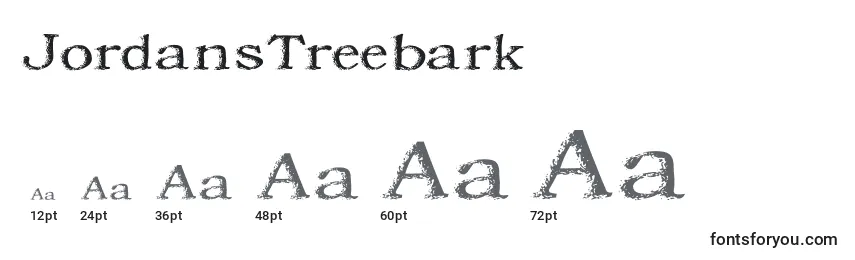 Размеры шрифта JordansTreebark
