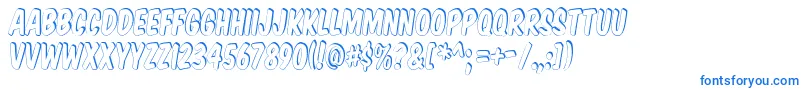 KomikaTitleShadow-Schriftart – Blaue Schriften auf weißem Hintergrund