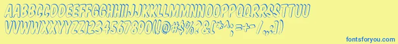 KomikaTitleShadow Font – Blue Fonts on Yellow Background