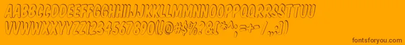 KomikaTitleShadow Font – Brown Fonts on Orange Background