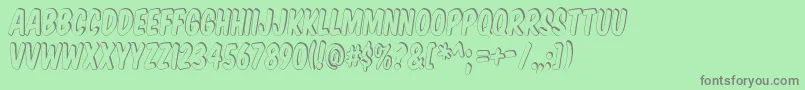 KomikaTitleShadow Font – Gray Fonts on Green Background