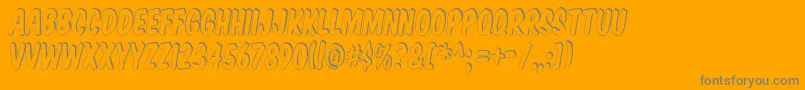 KomikaTitleShadow-Schriftart – Graue Schriften auf orangefarbenem Hintergrund