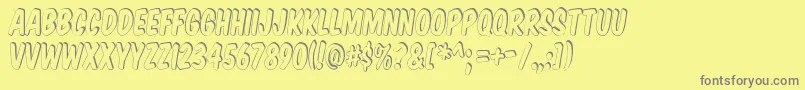 Czcionka KomikaTitleShadow – szare czcionki na żółtym tle