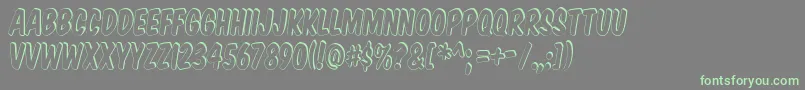 KomikaTitleShadow-Schriftart – Grüne Schriften auf grauem Hintergrund