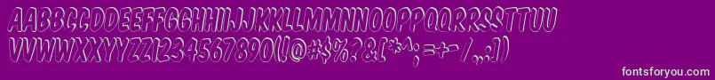 KomikaTitleShadow Font – Green Fonts on Purple Background