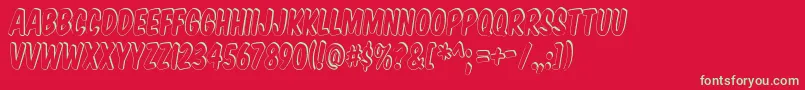 KomikaTitleShadow Font – Green Fonts on Red Background