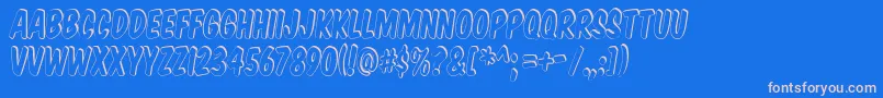 KomikaTitleShadow Font – Pink Fonts on Blue Background