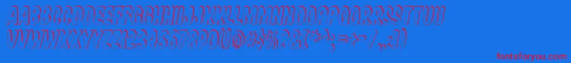 KomikaTitleShadow Font – Red Fonts on Blue Background