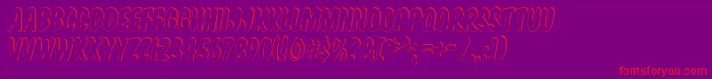 KomikaTitleShadow Font – Red Fonts on Purple Background