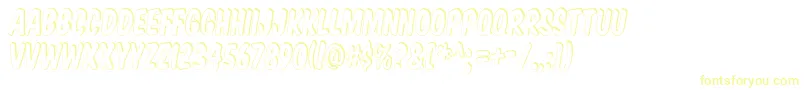 Fonte KomikaTitleShadow – fontes amarelas em um fundo branco